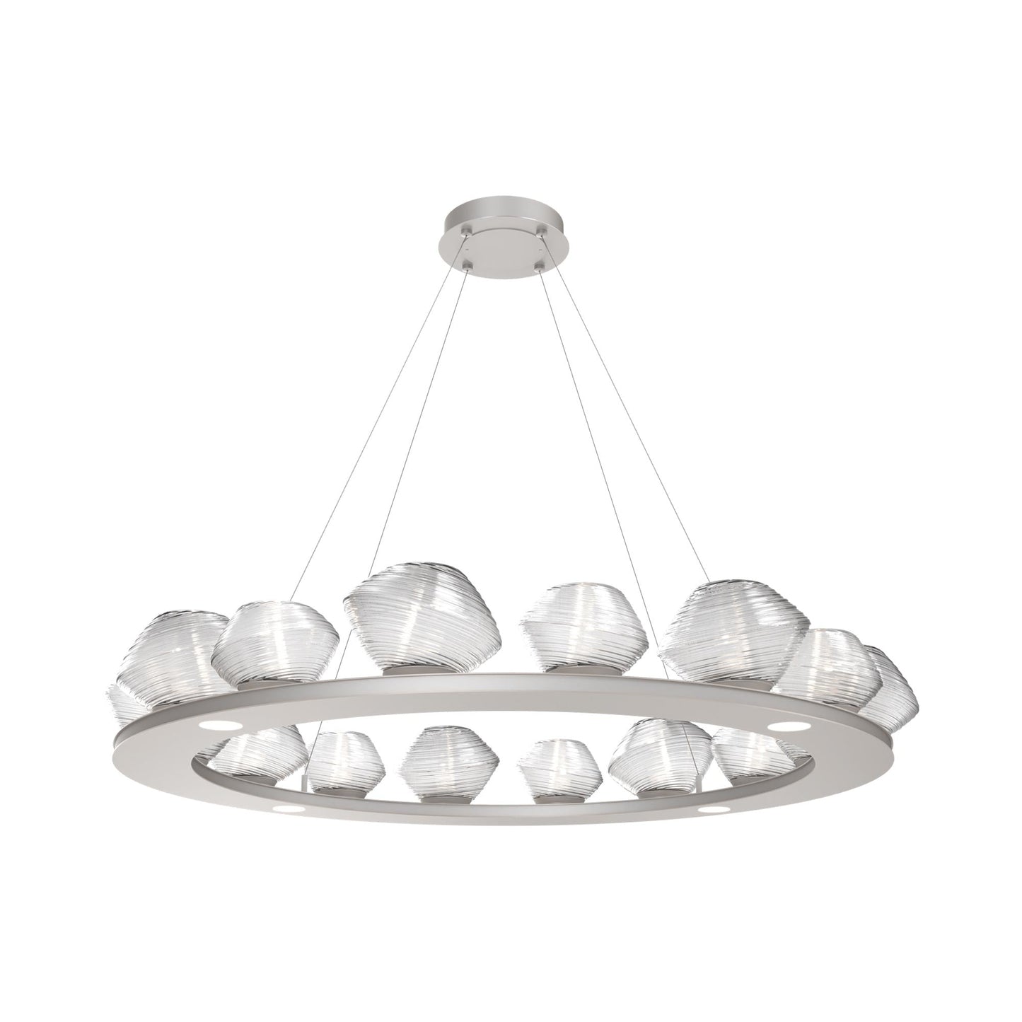 Mesa Ring LED Chandelier in Beige Silver/Clear Blown Glass (46.8-Inch).