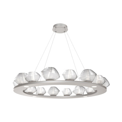 Mesa Ring LED Chandelier in Beige Silver/Clear Blown Glass (46.8-Inch).