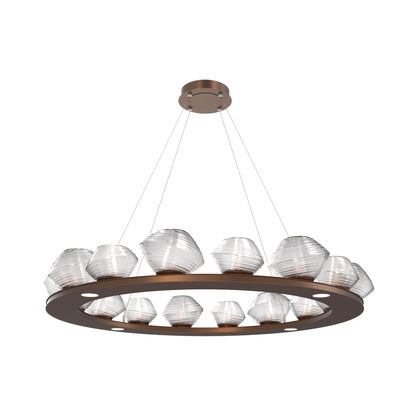 Mesa Ring LED Chandelier in Burnished Bronze/Clear Blown Glass (46.8-Inch).