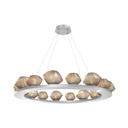 Mesa Ring LED Chandelier in Classic Silver/Bronze Blown Glass (46.8-Inch).