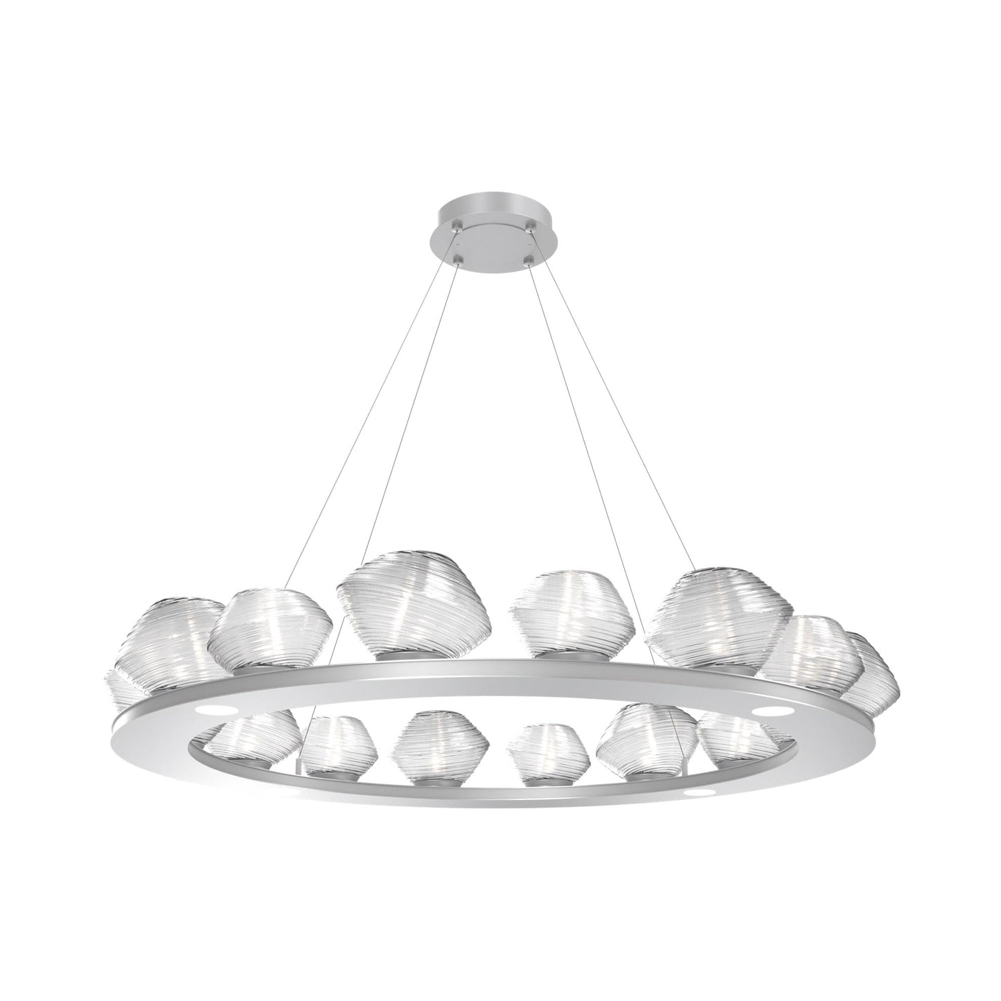 Mesa Ring LED Chandelier in Classic Silver/Clear Blown Glass (46.8-Inch).