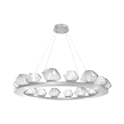 Mesa Ring LED Chandelier in Classic Silver/Clear Blown Glass (46.8-Inch).