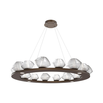 Mesa Ring LED Chandelier in Flat Bronze/Clear Blown Glass (46.8-Inch).