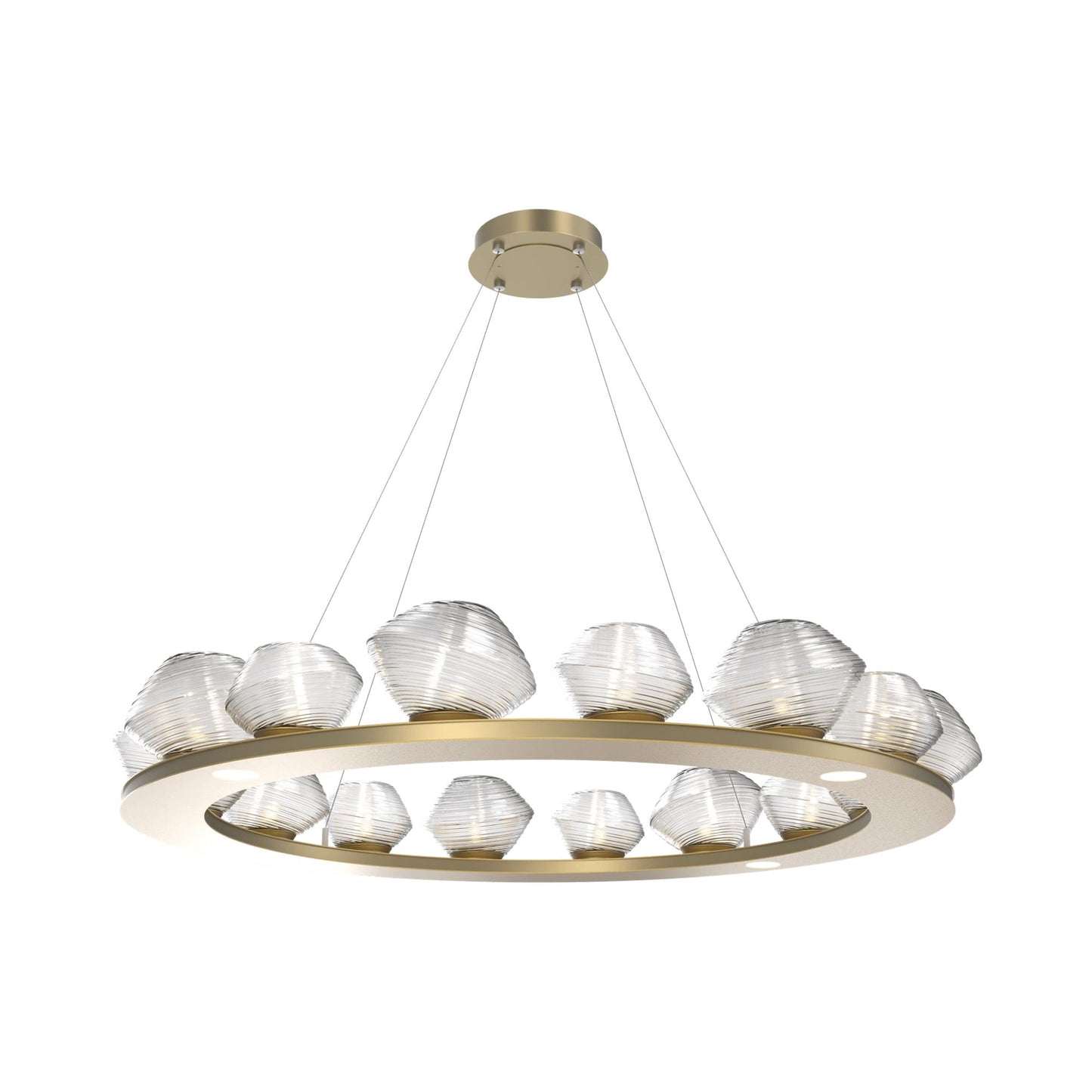 Mesa Ring LED Chandelier in Gilded Brass/Clear Blown Glass (46.8-Inch).
