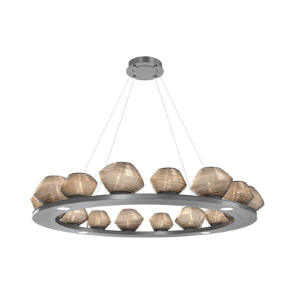 Mesa Ring LED Chandelier in Gunmetal/Bronze Blown Glass (46.8-Inch).