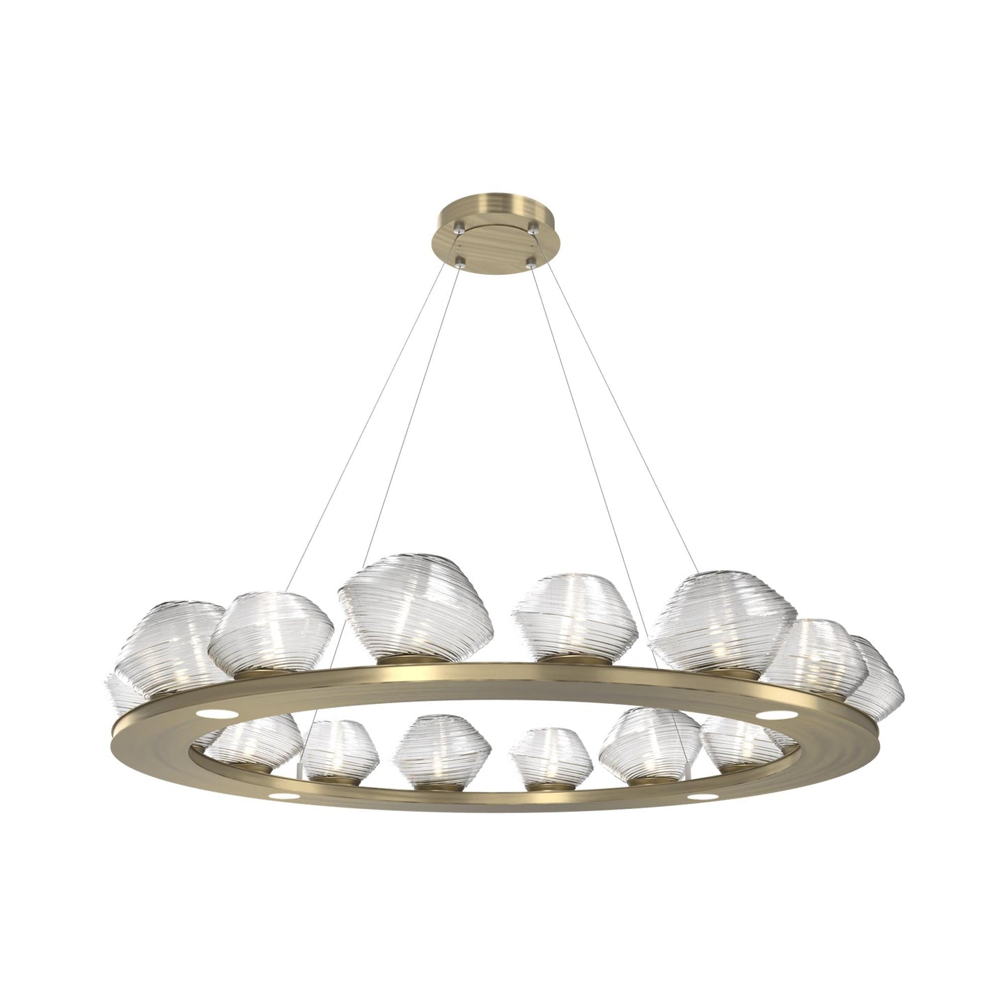 Mesa Ring LED Chandelier in Heritage Brass/Clear Blown Glass (46.8-Inch).