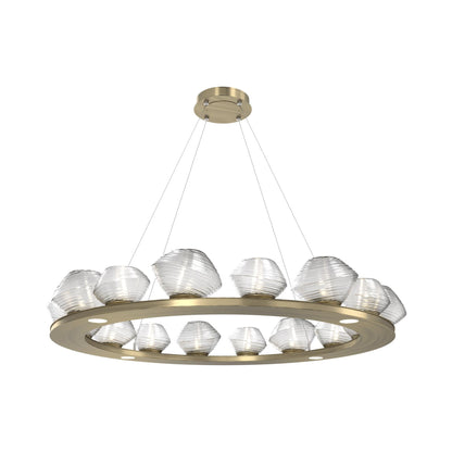 Mesa Ring LED Chandelier in Heritage Brass/Clear Blown Glass (46.8-Inch).