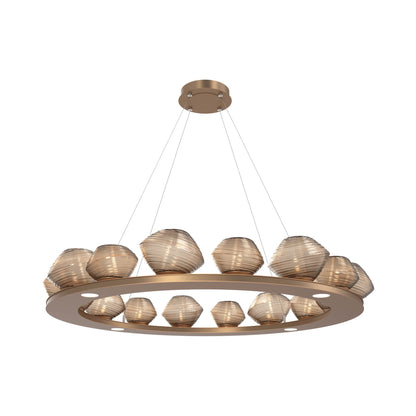 Mesa Ring LED Chandelier in Novel Brass/Bronze Blown Glass (46.8-Inch).