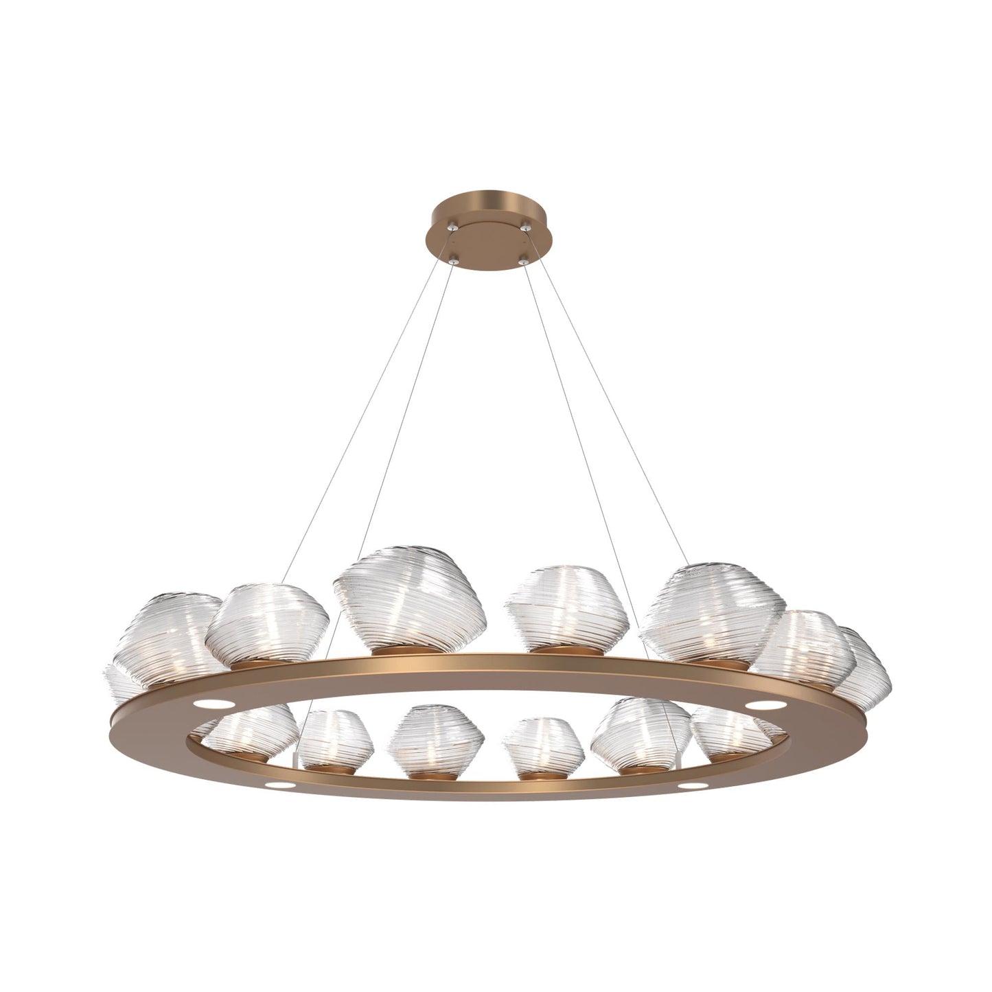 Mesa Ring LED Chandelier in Novel Brass/Clear Blown Glass (46.8-Inch).