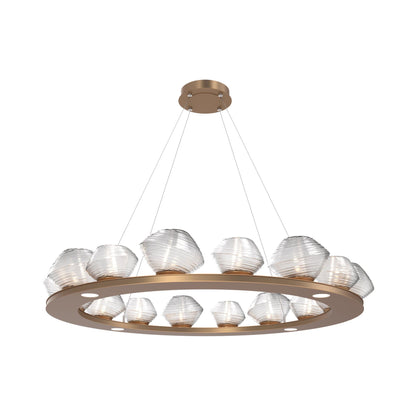 Mesa Ring LED Chandelier in Novel Brass/Clear Blown Glass (46.8-Inch).