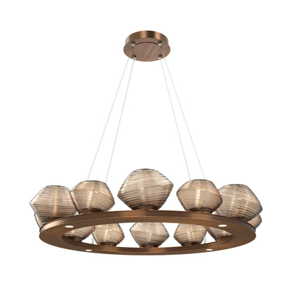 Mesa Ring LED Chandelier in Oil Rubbed Bronze/Bronze Blown Glass (36.7-Inch).