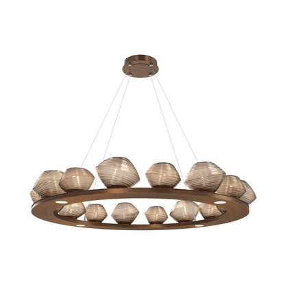 Mesa Ring LED Chandelier in Oil Rubbed Bronze/Bronze Blown Glass (46.8-Inch).