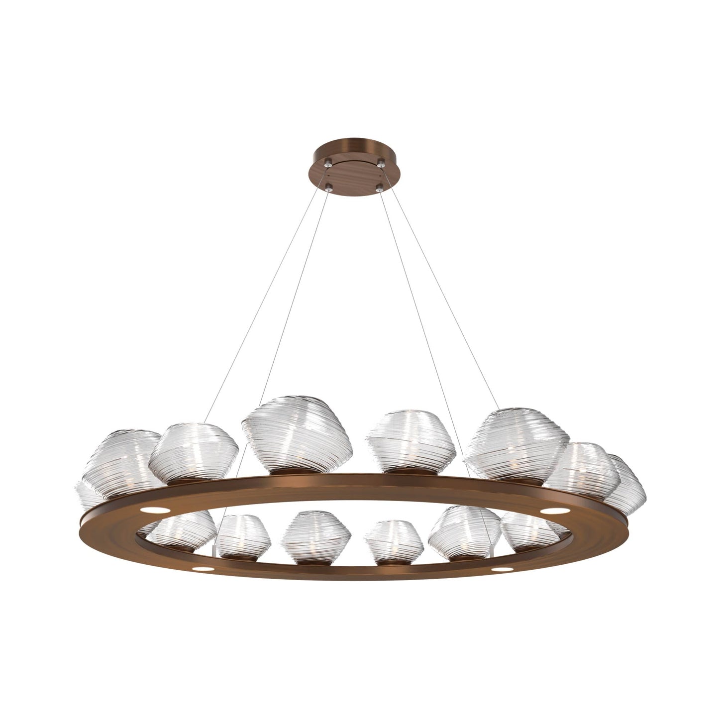 Mesa Ring LED Chandelier in Oil Rubbed Bronze/Clear Blown Glass (46.8-Inch).