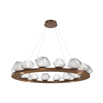 Mesa Ring LED Chandelier in Oil Rubbed Bronze/Clear Blown Glass (46.8-Inch).
