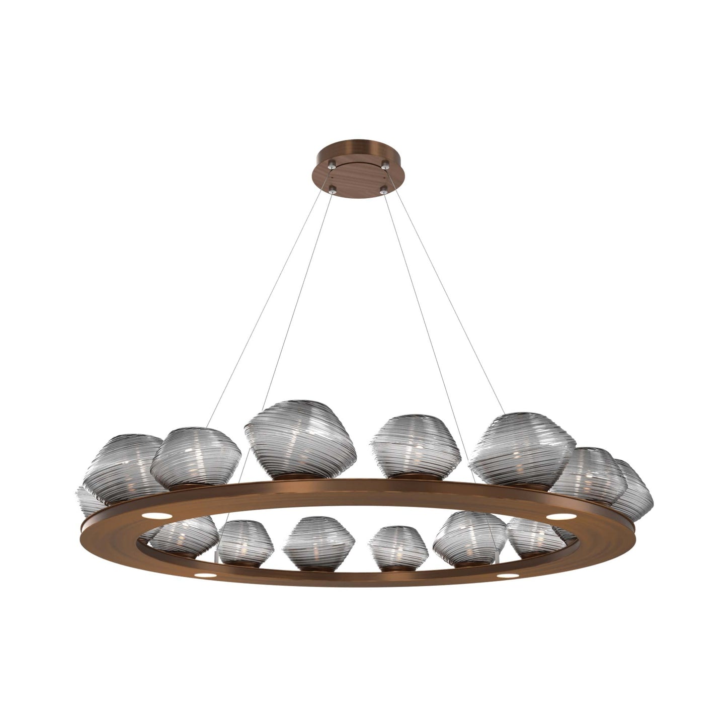 Mesa Ring LED Chandelier in Oil Rubbed Bronze/Smoke Blown Glass (46.8-Inch).