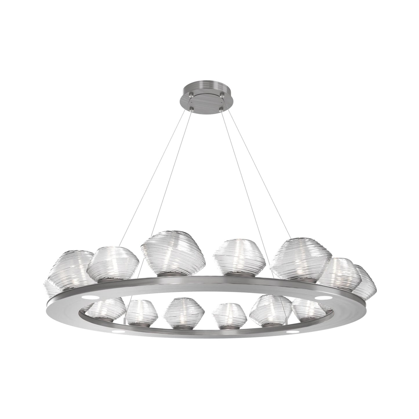 Mesa Ring LED Chandelier in Satin Nickel/Clear Blown Glass (46.8-Inch).