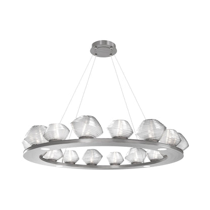 Mesa Ring LED Chandelier in Satin Nickel/Clear Blown Glass (46.8-Inch).