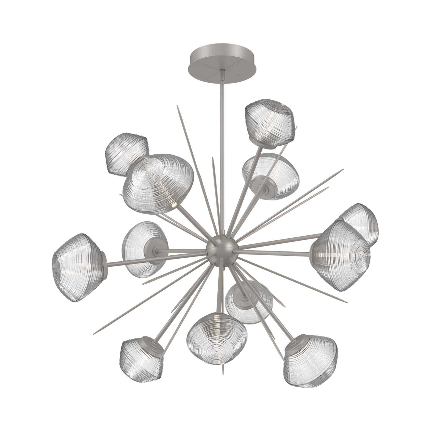 Mesa Starburst LED Chandelier in Beige Silver/Clear Blown Glass (39.7-Inch).