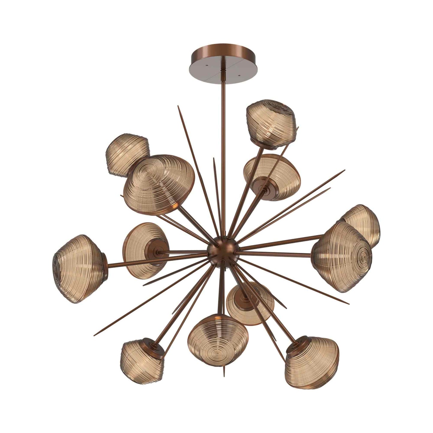 Mesa Starburst LED Chandelier in Burnished Bronze/Bronze Blown Glass (39.7-Inch).