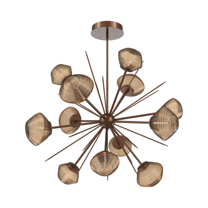 Mesa Starburst LED Chandelier in Burnished Bronze/Bronze Blown Glass (39.7-Inch).