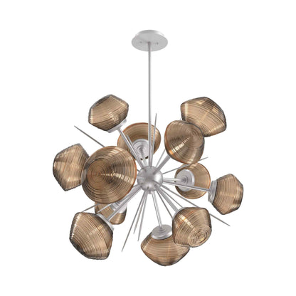 Mesa Starburst LED Chandelier in Classic Silver/Bronze Blown Glass (30.1-Inch).