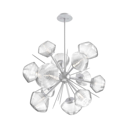 Mesa Starburst LED Chandelier in Classic Silver/Clear Blown Glass (30.1-Inch).