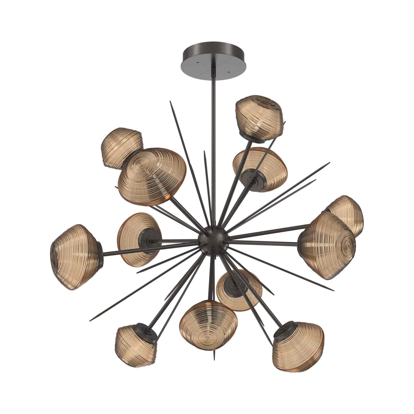 Mesa Starburst LED Chandelier in Graphite/Bronze Blown Glass (39.7-Inch).