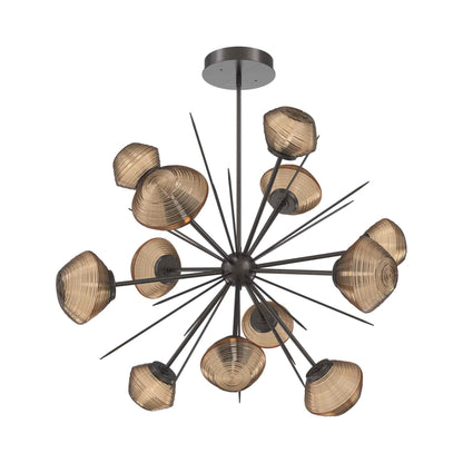 Mesa Starburst LED Chandelier in Graphite/Bronze Blown Glass (39.7-Inch).