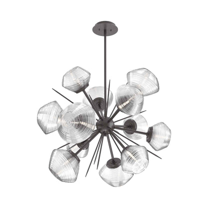 Mesa Starburst LED Chandelier in Graphite/Clear Blown Glass (30.1-Inch).