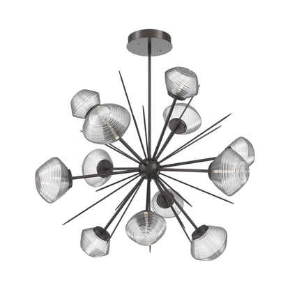 Mesa Starburst LED Chandelier in Graphite/Clear Blown Glass (39.7-Inch).
