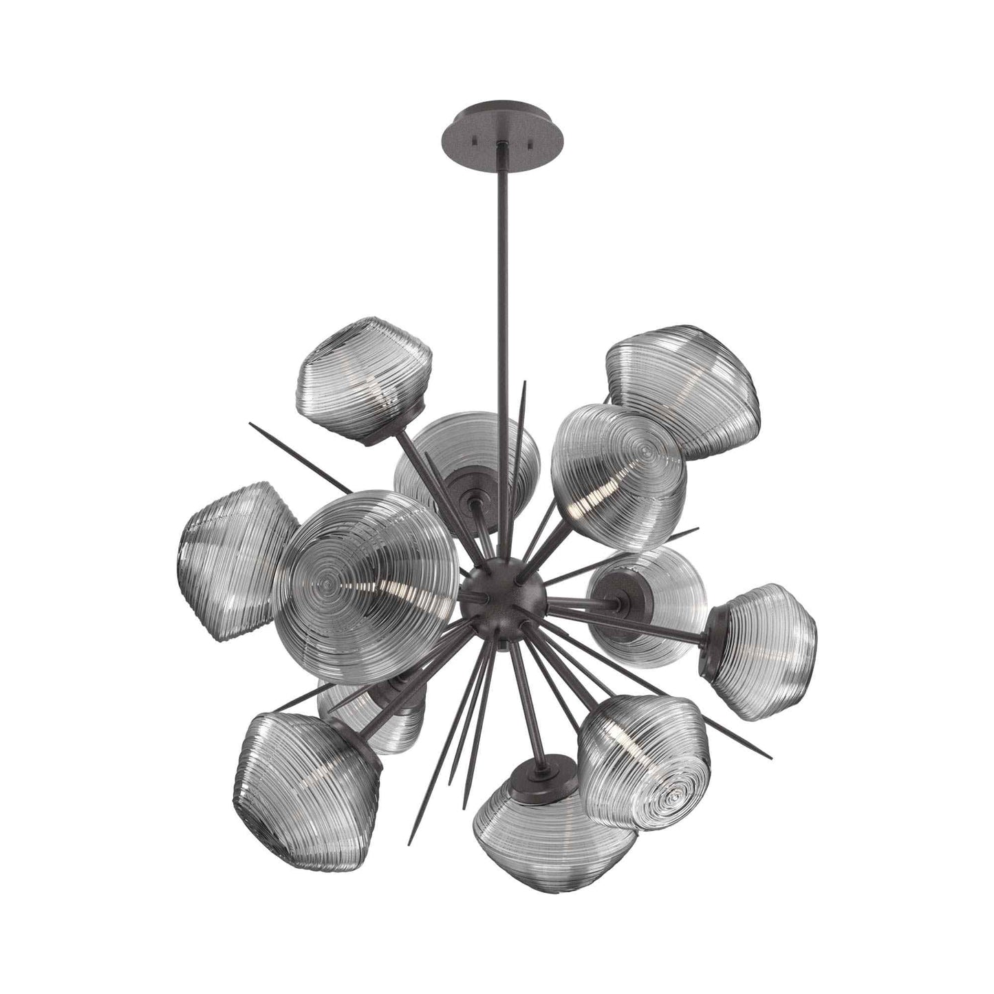 Mesa Starburst LED Chandelier in Graphite/Smoke Blown Glass (30.1-Inch).