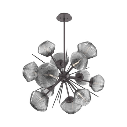 Mesa Starburst LED Chandelier in Graphite/Smoke Blown Glass (30.1-Inch).