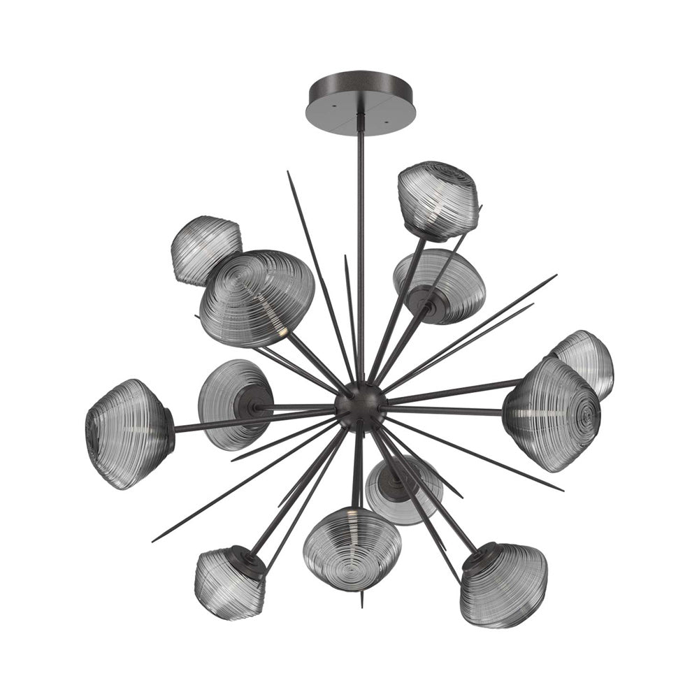Mesa Starburst LED Chandelier in Graphite/Smoke Blown Glass (39.7-Inch).