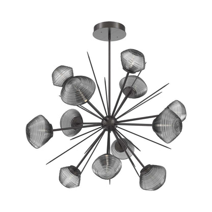 Mesa Starburst LED Chandelier in Graphite/Smoke Blown Glass (39.7-Inch).