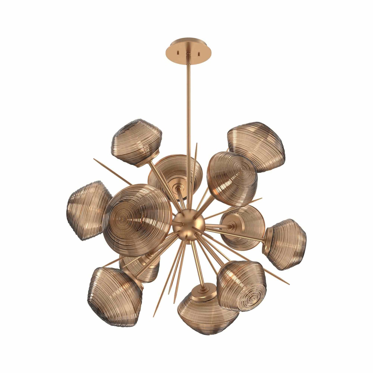 Mesa Starburst LED Chandelier in Novel Brass/Bronze Blown Glass (30.1-Inch).