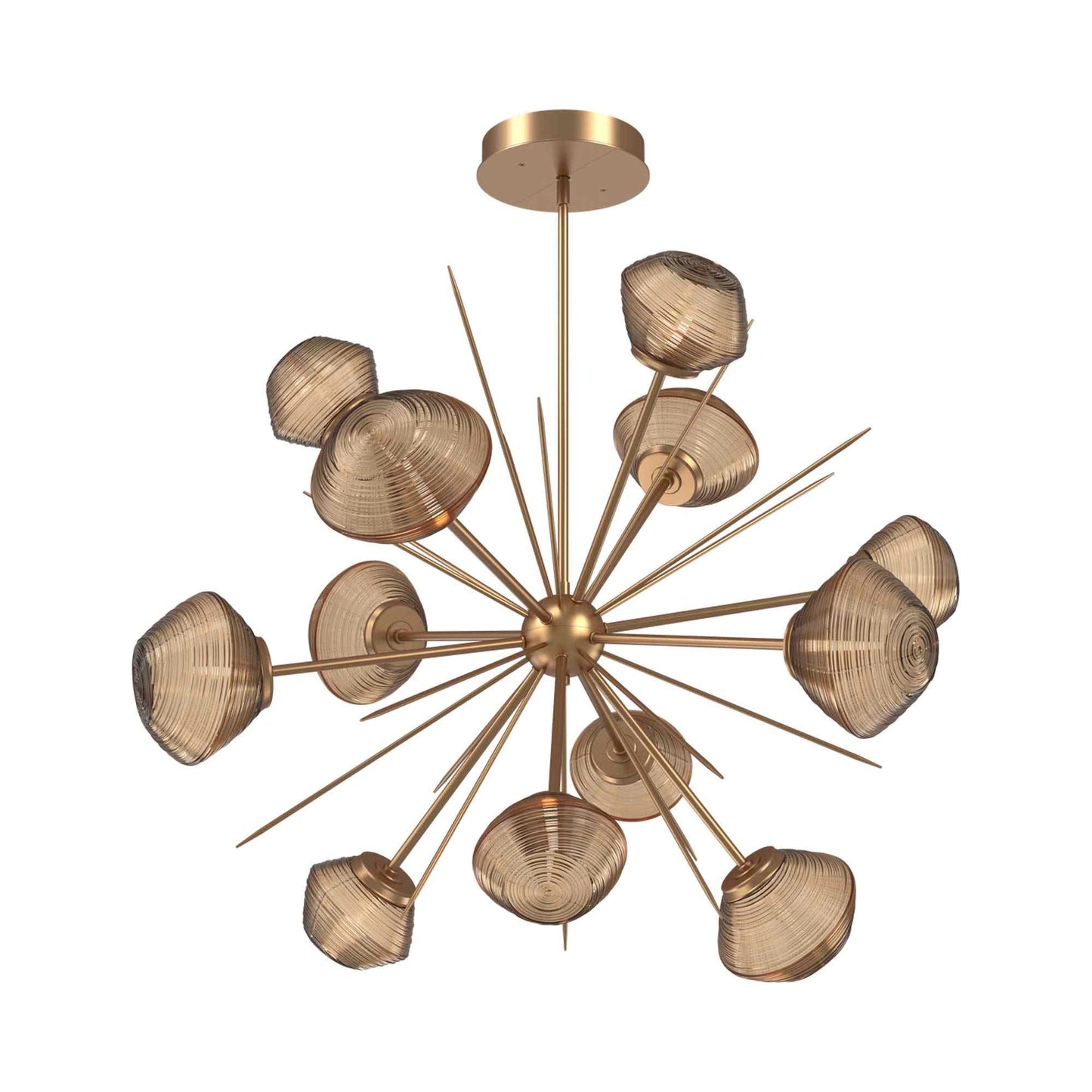 Mesa Starburst LED Chandelier in Novel Brass/Bronze Blown Glass (39.7-Inch).