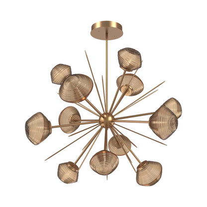 Mesa Starburst LED Chandelier in Novel Brass/Bronze Blown Glass (39.7-Inch).