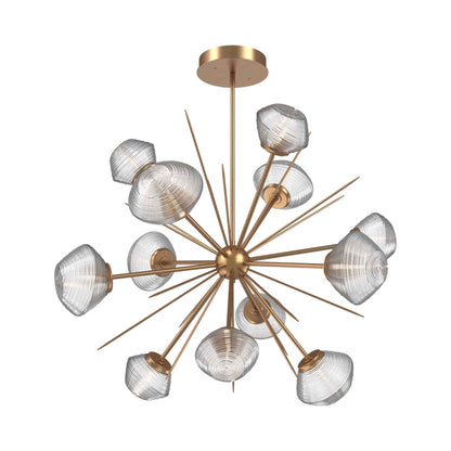 Mesa Starburst LED Chandelier in Novel Brass/Clear Blown Glass (39.7-Inch).