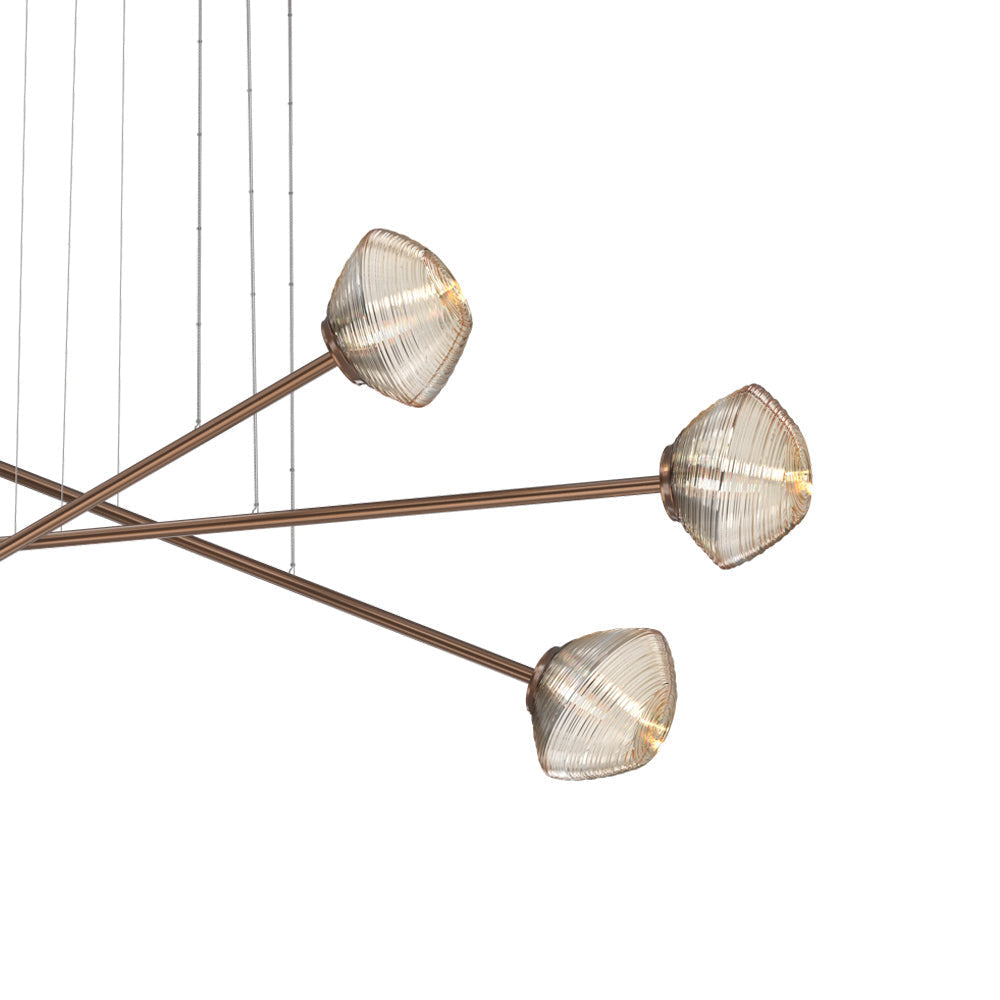 Mesa Triple Moda Linear LED Chandelier in Detail.