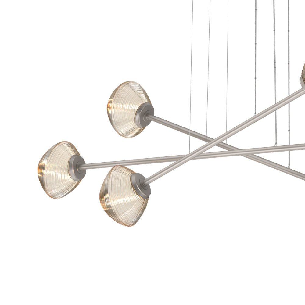 Mesa Triple Moda Linear LED Chandelier in Detail.