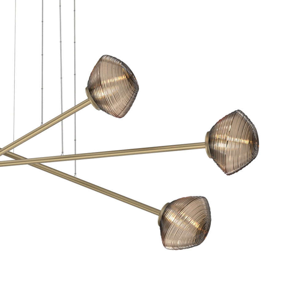Mesa Triple Moda Linear LED Chandelier in Detail.