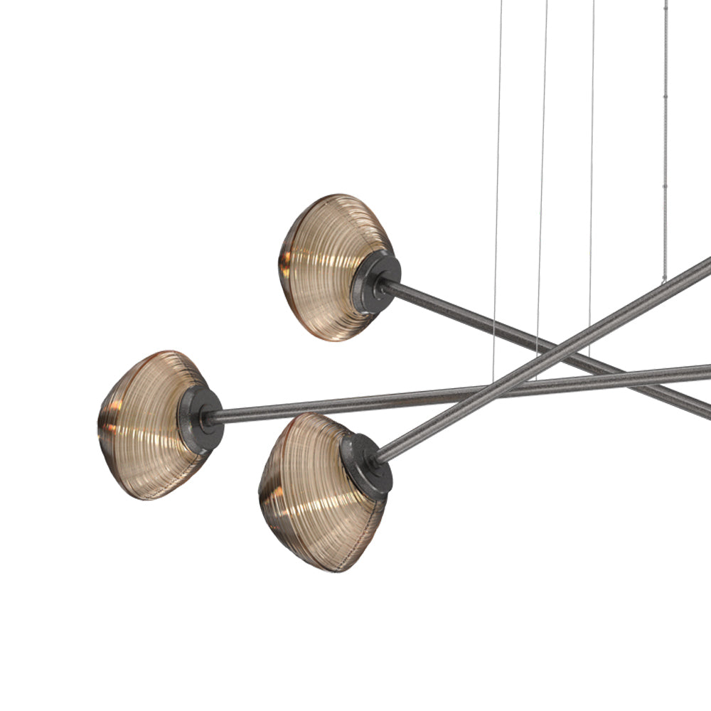 Mesa Triple Moda Linear LED Chandelier in Detail.