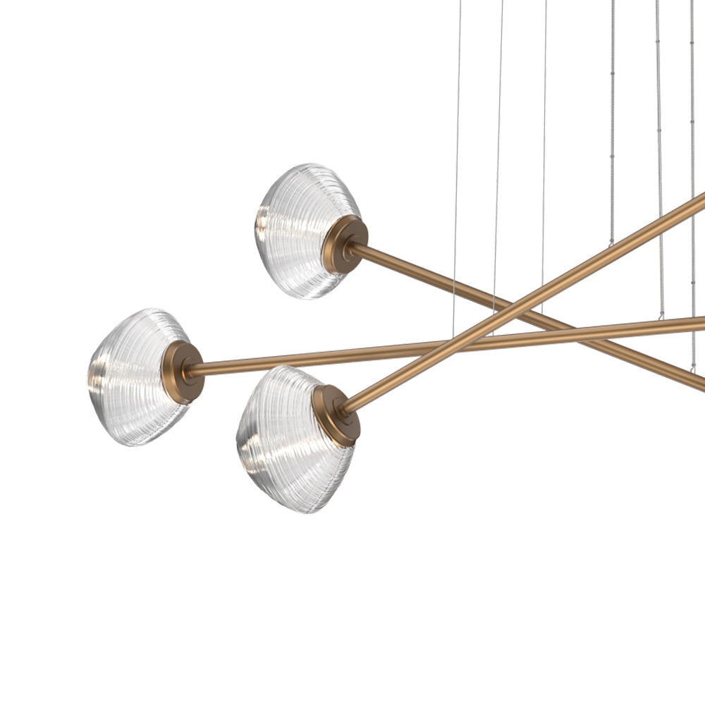 Mesa Triple Moda Linear LED Chandelier in Detail.