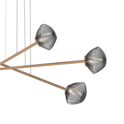 Mesa Triple Moda Linear LED Chandelier in Detail.