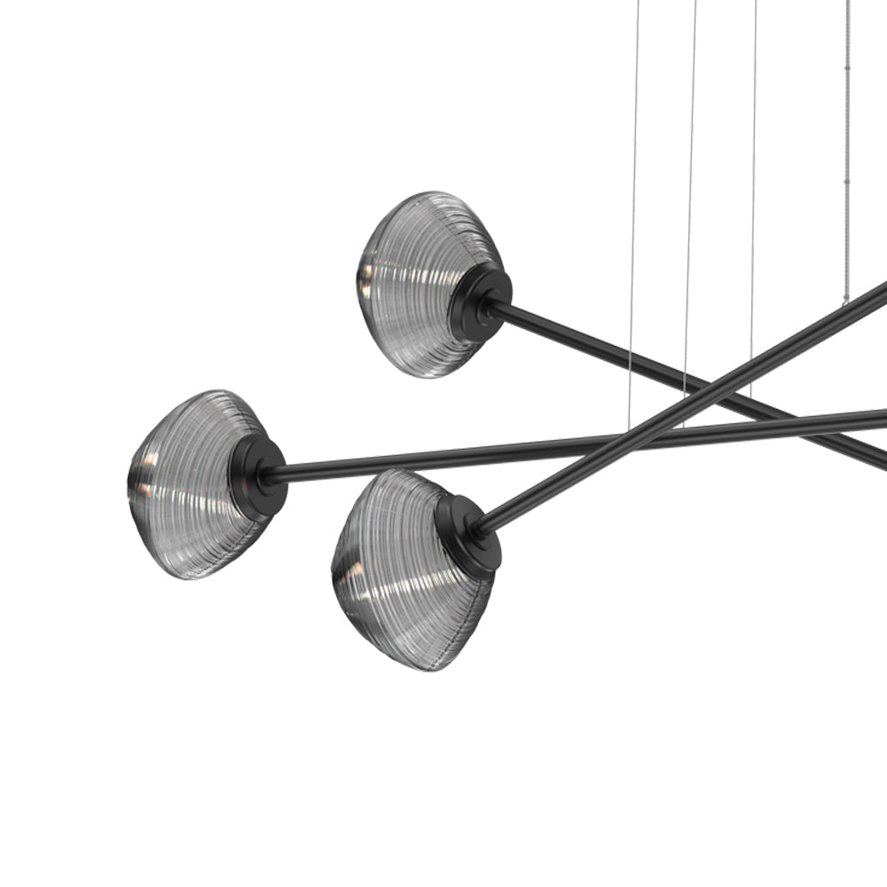 Mesa Triple Moda Linear LED Chandelier in Detail.