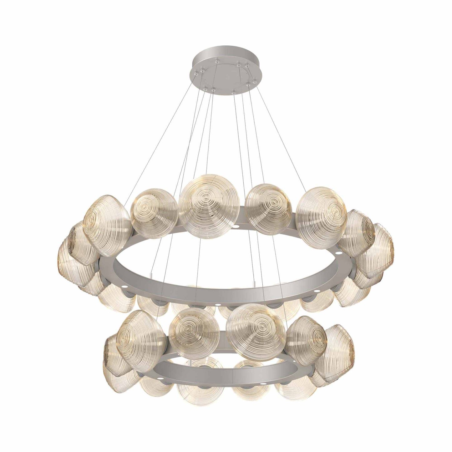 Mesa Two-Tier Radial Ring LED Chandelier.