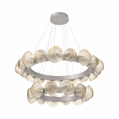 Mesa Two-Tier Radial Ring LED Chandelier.