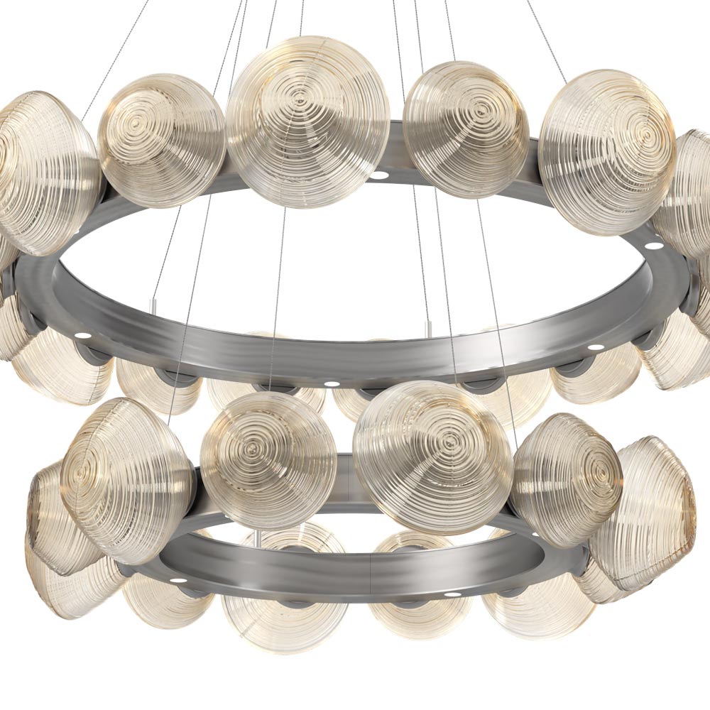 Mesa Two-Tier Radial Ring LED Chandelier in Detail.