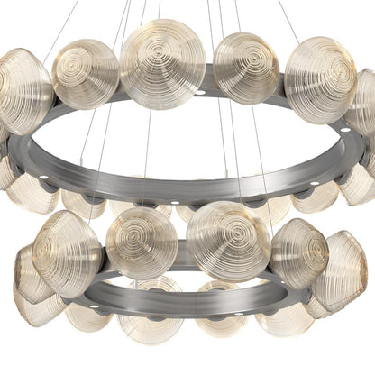Mesa Two-Tier Radial Ring LED Chandelier in Detail.