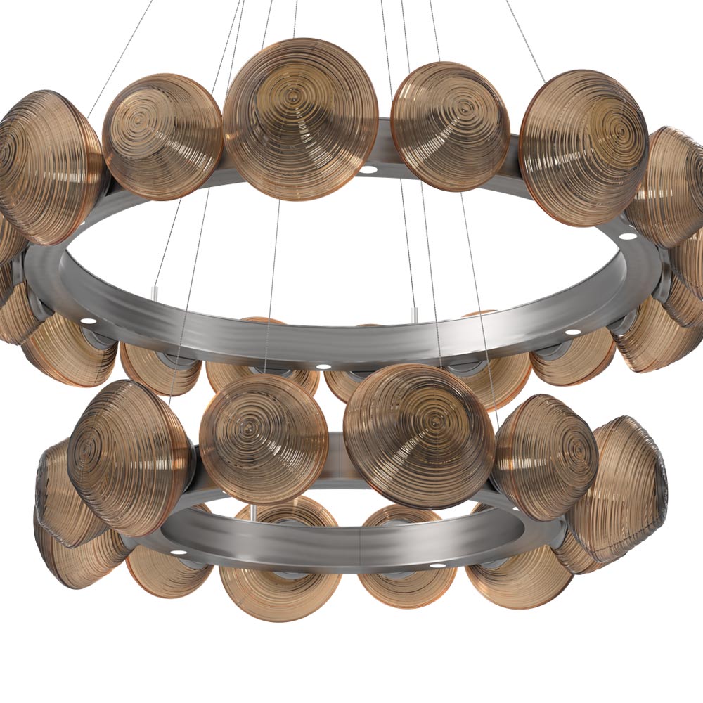 Mesa Two-Tier Radial Ring LED Chandelier in Detail.